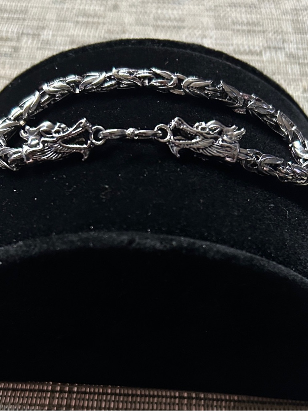 Stainless steel men’s Dragon Link Bracelet - Silver